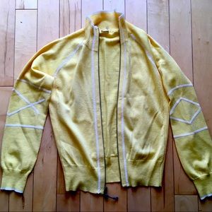 Athletes zip up cardigan. Yellow